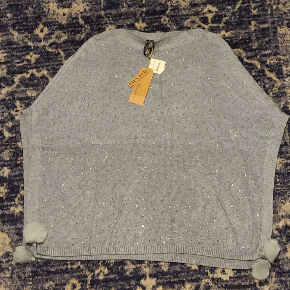 Modena rhinestone poncho